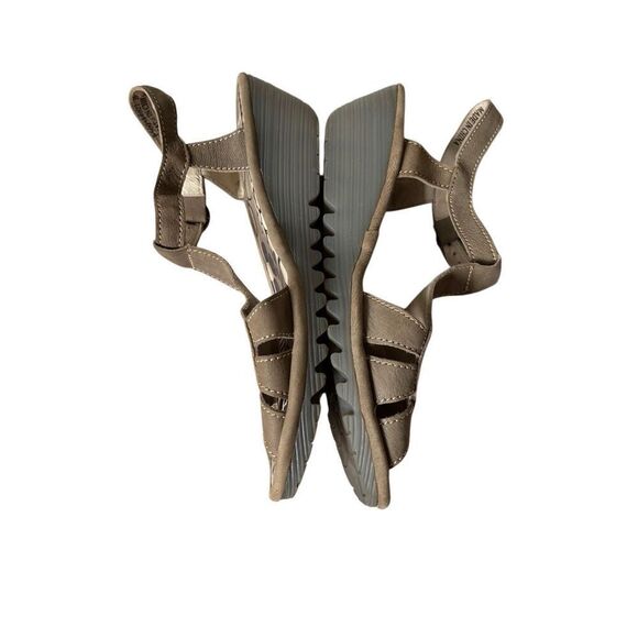 Fly London Low Wedge Slingback Sandals size 39 US 8 8.5 Taupe Open Toe - Picture 7 of 7